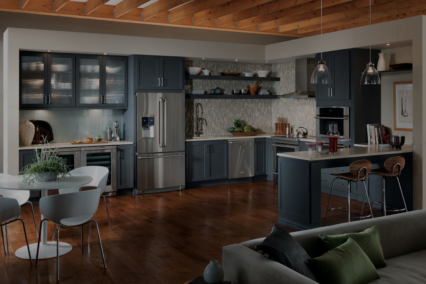 Kitchen Cabinets and hardwood flooring